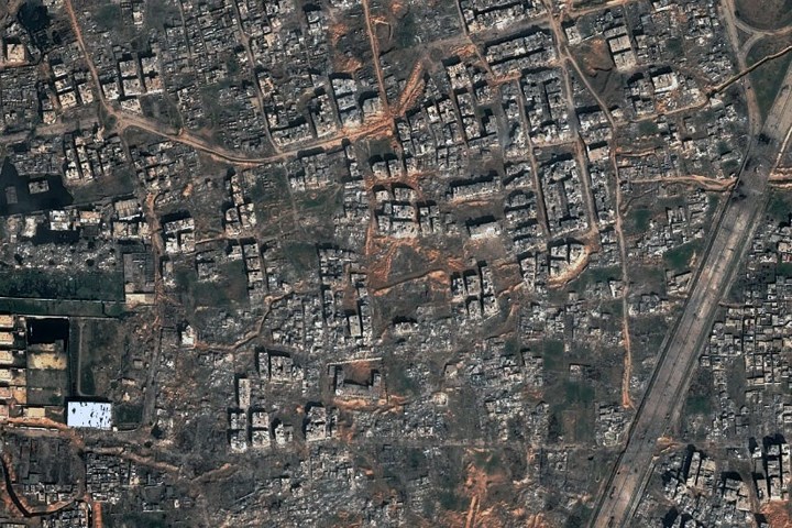 Cảnh Đông Ghouta nhìn từ trên cao vào tháng 2/2018.