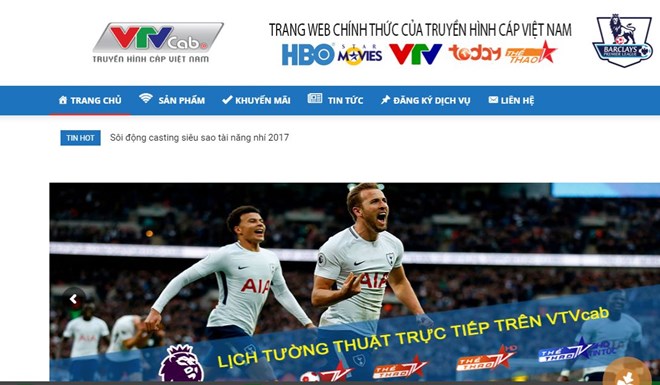 Trang web của VTVcab. (Ảnh: vtvcab.online)