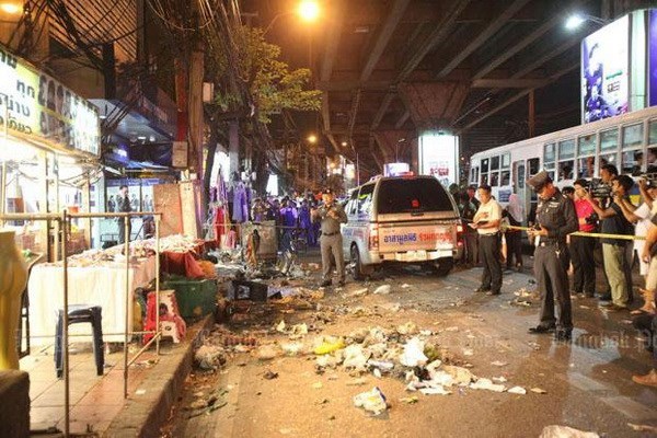 The scene of the bomb attack in Bangkok in May 2013 (Source: bangkokpost.com)