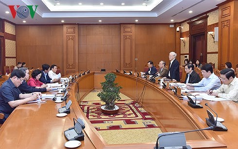Một cuộc họp của Ban Bí thư Trung ương Đảng dưới sự chủ trì của Tổng Bí thư Nguyễn Phú Trọng