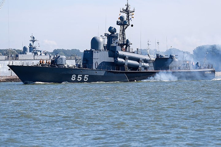 Tàu tên lửa Zarechny thuộc hạm đội Biển Đen Nga tham gia cuộc tập trận Zapad 2017.