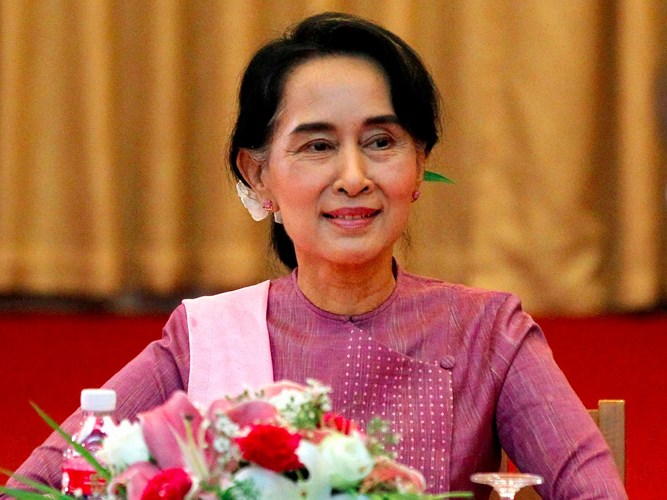 Từ năm 2012 đến nay, bà Aung San Suu Kyi là Chủ tịch Đảng Liên đoàn Quốc gia vì Dân chủ.  (Ảnh: Freshnewsasia)