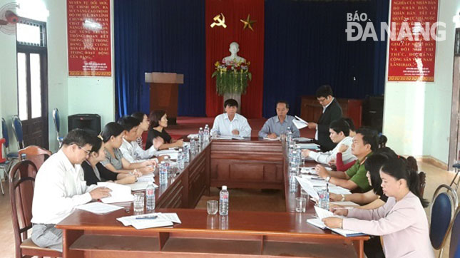 Ủy ban Kiểm tra Quận ủy Sơn Trà kiểm tra việc thực hiện nhiệm vụ kiểm tra, giám sát và thi hành kỷ luật đối với Đảng ủy phường Phước Mỹ.