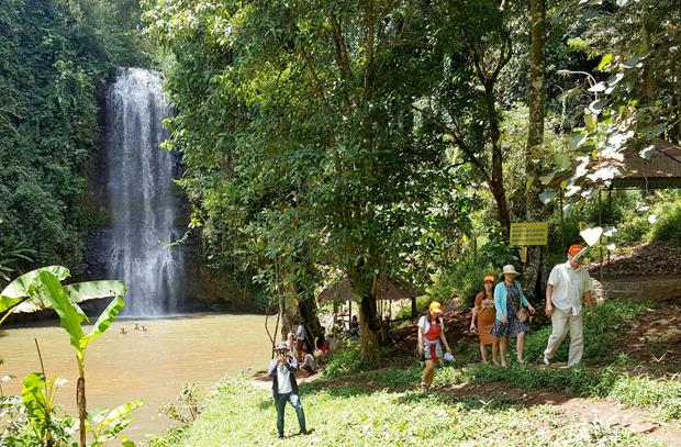 The 40m-high Pa Sy waterfall attracts a great deal of attention from visitors