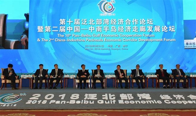 Delegates at the 10th Pan-Tonkin Gulf Economic Cooperation Forum (Photo: VNA)
