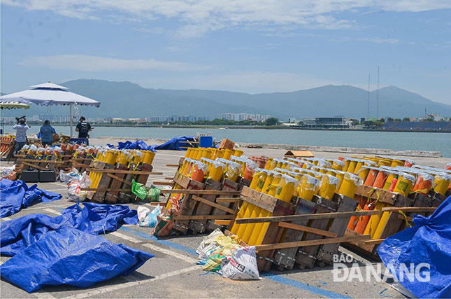 Scores of firecrackers are being gathered by the US team at the launch location