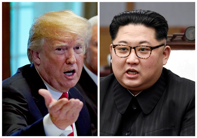 Cuộc gặp thượng đỉnh giữa Tổng thống Mỹ Donald Trump (trái) và nhà lãnh đạo CHDCND Triều Tiên Kim Jong-un sẽ không diễn ra vào ngày 12-6 tại Singapore như dự kiến.  Ảnh: Reuters