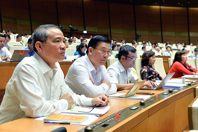 Đoàn đại biểu Quốc hội Đà Nẵng tại phiên thảo luận ngày 25-5.  		  Ảnh: quochoi.vn