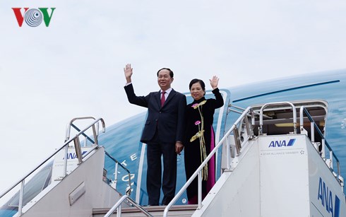 Chủ tịch nước Trần Đại Quang bắt đầu chuyến thăm cấp Nhà nước Nhật Bản.