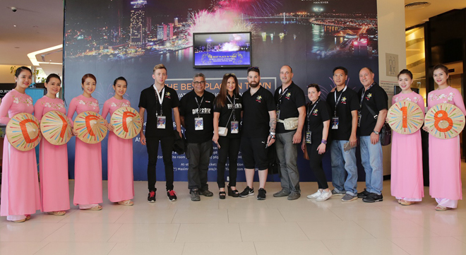 The Italian contestants are getting ready for their display on the 3rd night of DIFF 2018 on Saturday, 2 June