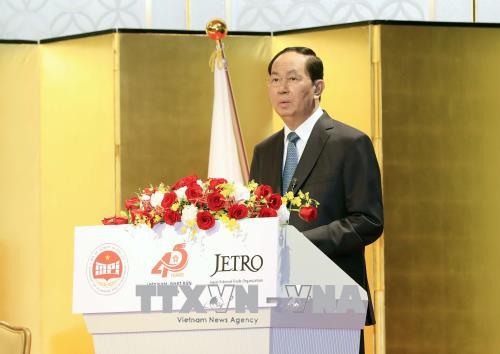 Chủ tịch nước Trần Đại Quang phát biểu tại Hội nghị Xúc tiến đầu tư Việt Nam. Ảnh: TTXVN
