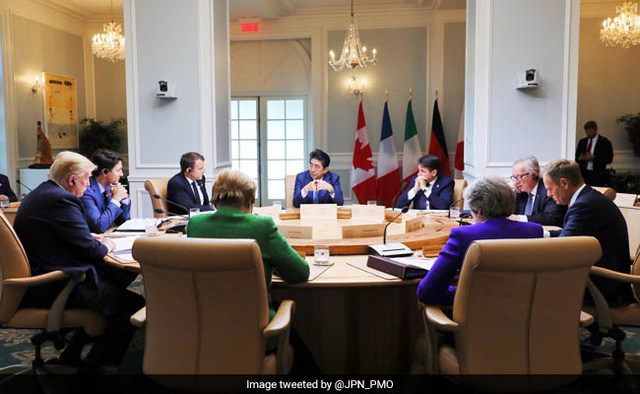 Bức ảnh do Canada công bố chụp cuộc họp của các nhà lãnh đạo (Ảnh: NDTV)