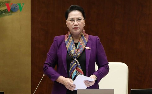 Chủ tịch Quốc hội Nguyễn Thị Kim Ngân phát biểu trước Quốc hội sáng 11/6 (Ảnh: Minh Đạt)