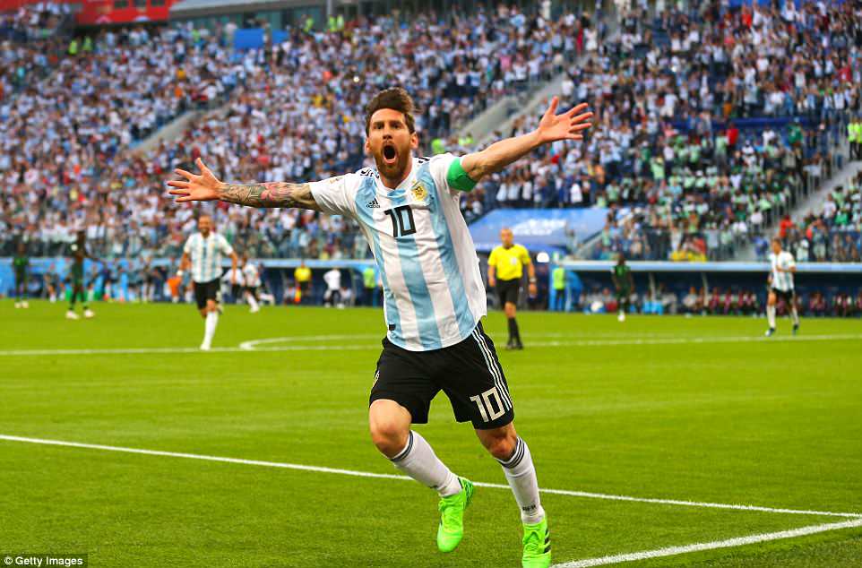 Bàn thắng mở tỉ số của Messi đã tạo thêm niềm tin đi tiếp cho Albiceleste. Ảnh: Getty