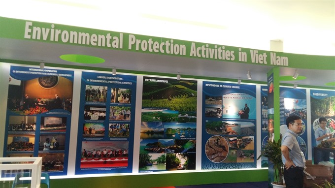 An exhibition on environmental protection has been launched at the Global Environment Facility Assembly at Đà Nẵng’s Ariyana International Convention Centre. — VNS Photo Công Thành