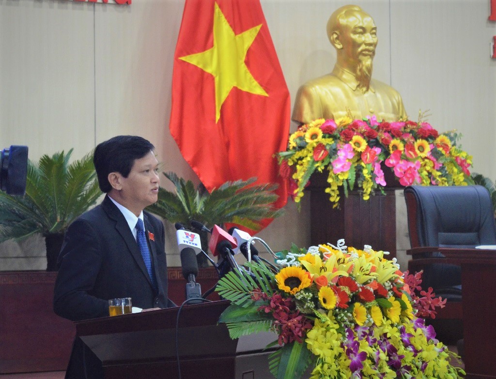 Chủ tịch HĐND thành phố Đà Nẵng Nguyễn Nho Trung phát biểu bế mạc kỳ họp thứ 7 HĐND thành phố khoá IX