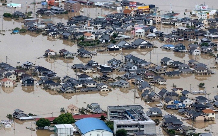 Hình ảnh Nhật Bản bị tàn phá vì mưa lũ kinh hoàng