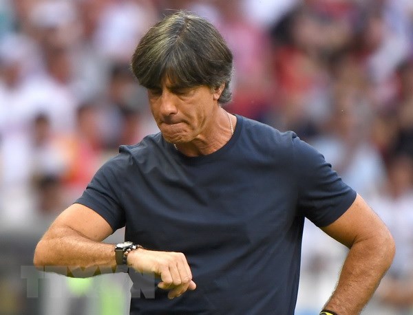 Huấn luyện viên Joachim Loew trong trận đấu giữa Đức và Hàn Quốc ở Kazan, Nga ngày 27/6. (Ảnh: THX/TTXVN)