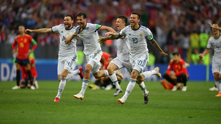 Niềm vui chiến thắng của đội tuyển Nga. Ảnh: FIFA
