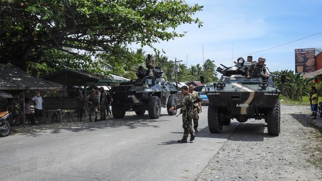 Philippine soldiers in Datu Saudi town, Maguindanao province (Photo: AFP/VNA)