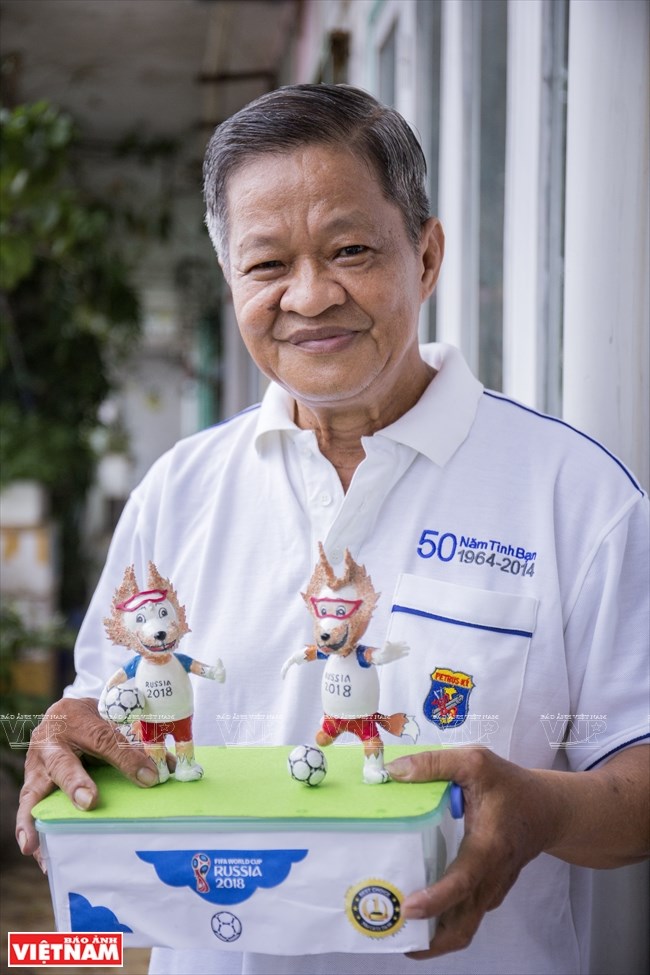 Tam and his World Cup mascot products (Photo: VNA) 