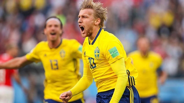 4. Tiền vệ Emil Forsberg (Thụy Điển): Ghi bàn thắng duy nhất giúp Thụy Điển vượt ải Thụy Sỹ, giành vé vào tứ kết World Cup 2018.