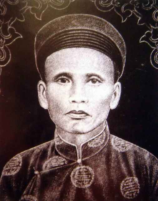 Chân dung ông Nghè Lâm Quang Tự tại Phòng Truyền thống Trường tiểu học An Phước, xã Hòa Phong, huyện Hòa Vang.