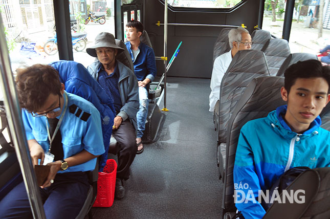 Passengers onboard an intra-city bus