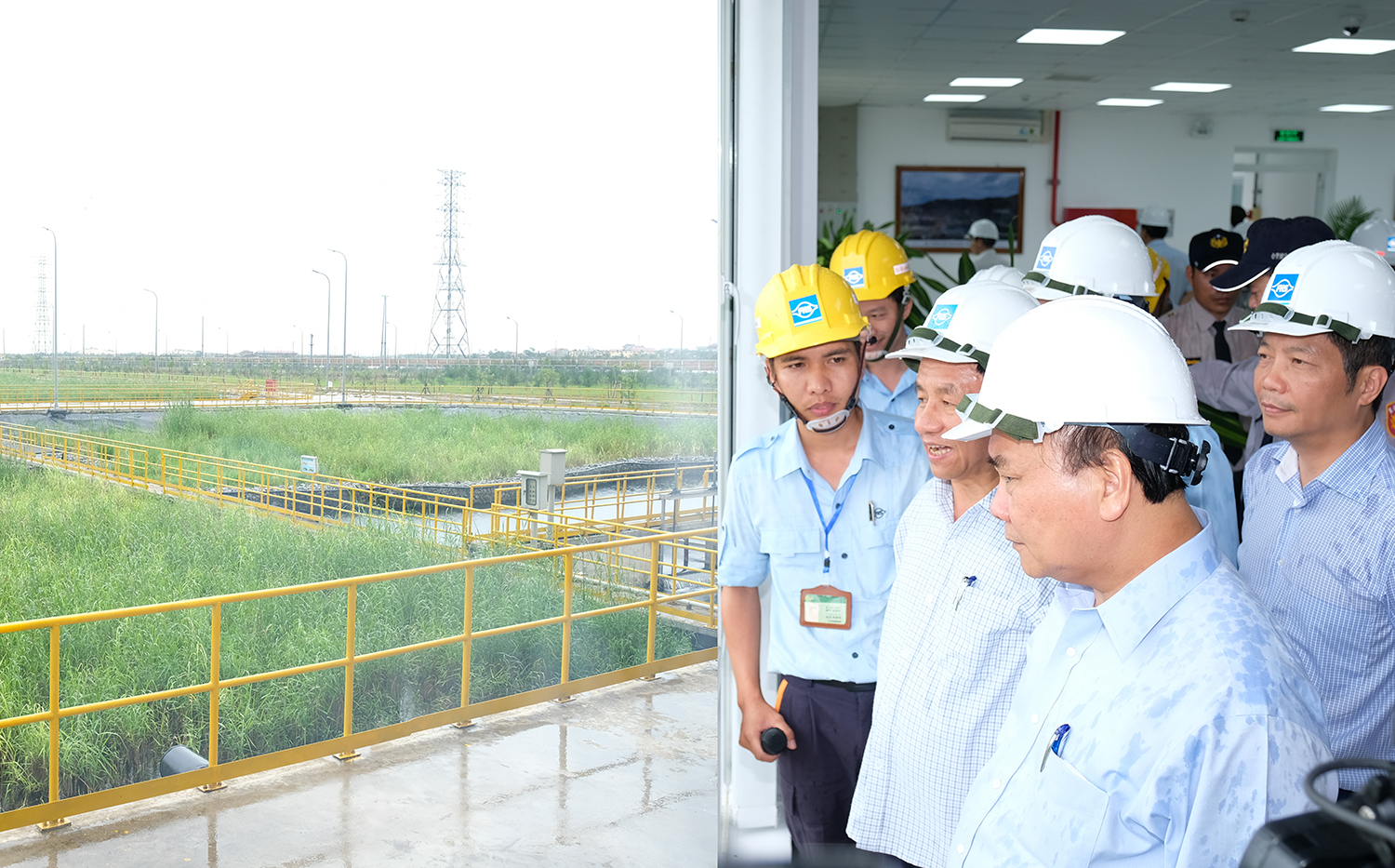 Thủ tướng kiểm tra hệ thống đánh giá môi trường tại KCN Formosa. Ảnh: VGP