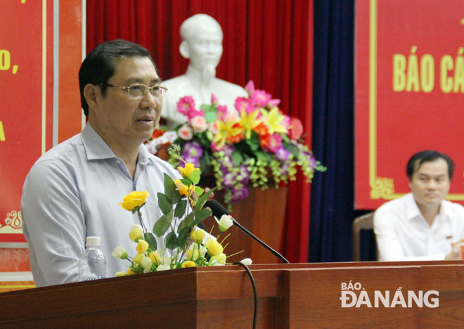 Chủ tịch UBND thành phố Huỳnh Đức Thơ phát biểu tiếp thu, giải trình các ý kiến của cử tri