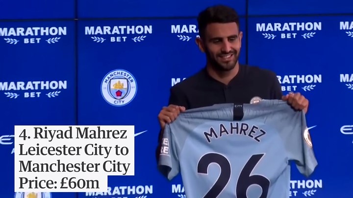 4. Mahrez từ Leicester City tới Man City: Giá 60 triệu Bảng.