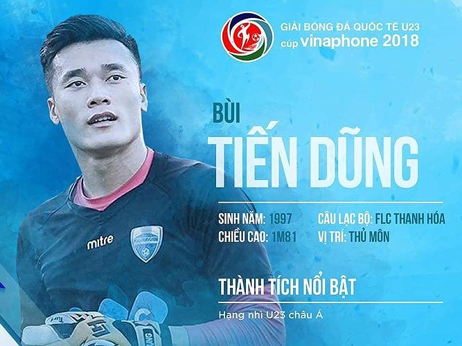 1. Bùi Tiến Dũng (GK) 