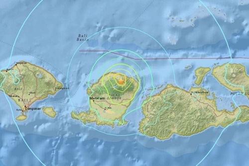 Vị trí xảy ra động đất. Đồ họa: USGS