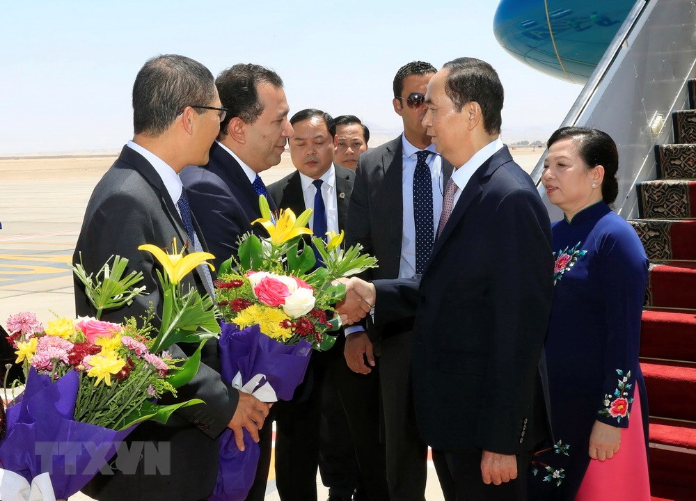 Hình ảnh Chủ tịch nước Trần Đại Quang và phu nhân thăm Ai Cập