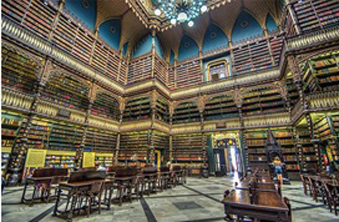 Phòng đọc sách Hoàng Gia Real Gabinete Português de Leitura, Rio de Janeiro, Brazil.