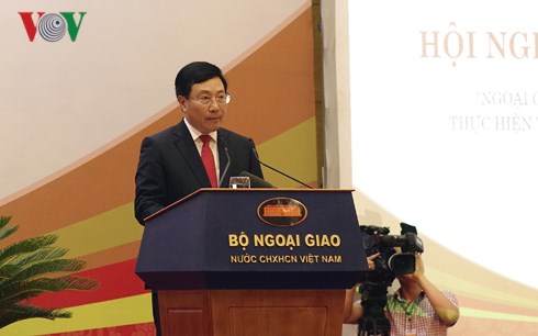 Phó Thủ tướng Phạm Bình Minh phát biểu khai mạc hội nghị.