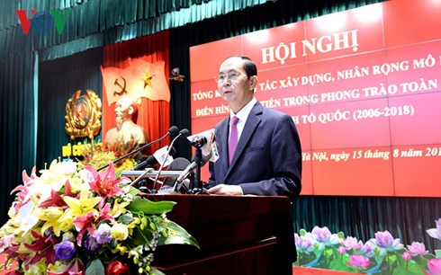 Chủ tịch nước Trần Đại Quang phát biểu tại hội nghị.