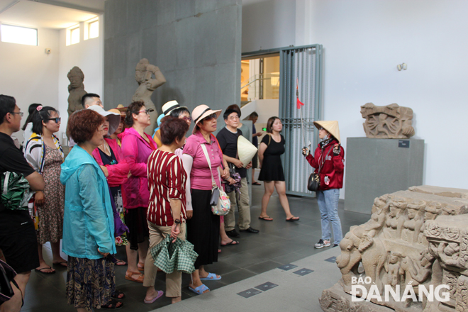 Visitors at the Da Nang Museum of Cham Sculptures