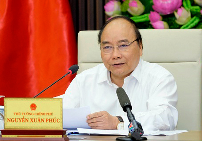Thủ tướng Nguyễn Xuân Phúc phát biểu tại buổi họp. Ảnh: VGP