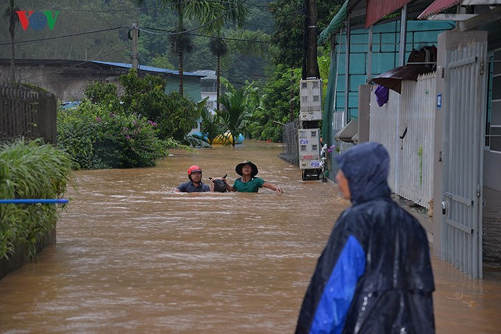 Huyện Mai Sơn là nơi ngập nặng nhất trong đợt mưa lớn những ngày qua. 
