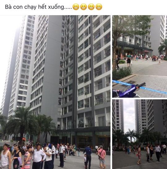 Người dân sống tại một số tòa nhà cao tầng ở Hà Nội có cảm nhận được rung lắc (Nguồn: Facebook)