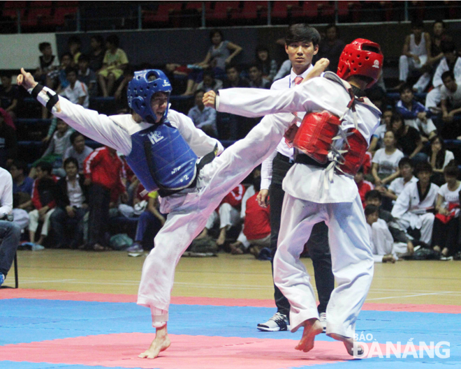 Xác định Taekwondo là một trong những môn mũi nhọn, Hải Châu đã đầu tư tập trung và góp phần để đoàn Hải Châu tạo được thành công khá ấn tượng.Ảnh: ANH VŨ