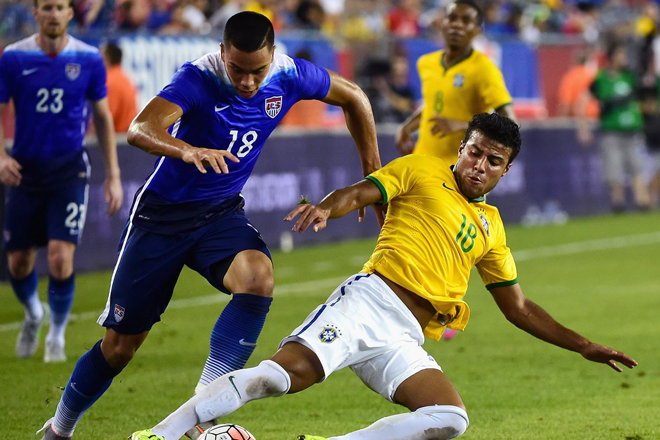 Trận giao hữu đội tuyển Brazil và Mỹ. Ảnh: Internet