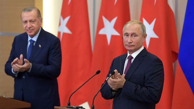 Tổng thống Nga Vladimir Putin và người đồng cấp Thổ Nhĩ Kỳ Recep Tayyip Erdogan (Ảnh: Sputnik)