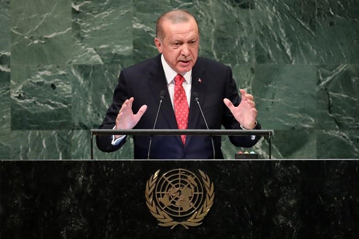 Tổng thống Thổ Nhĩ Kỳ Tayyip Erdogan phát biểu tại phiên họp Đại Hội đồng Liên Hợp Quốc.