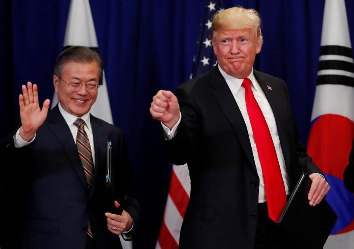 Tổng thống Mỹ Donald Trump và Tổng thống Hàn Quốc Moon Jae-in.