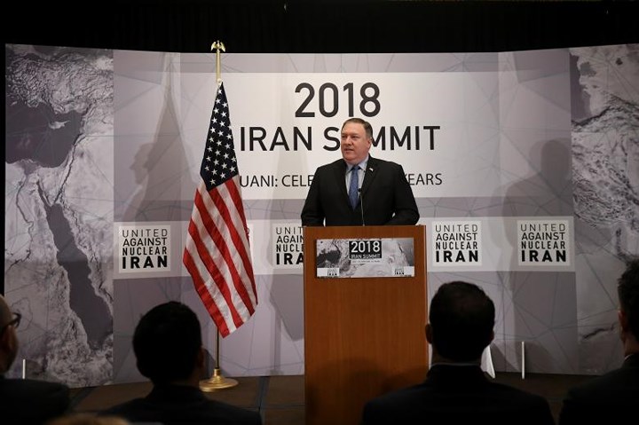 Ngoại trưởng Mỹ Mike Pompeo phát biểu tại Hội nghị phản đối chương trình hạt nhân Iran, tổ chức bên lề kỳ họp Đại Hội đồng Liên Hợp Quốc. 