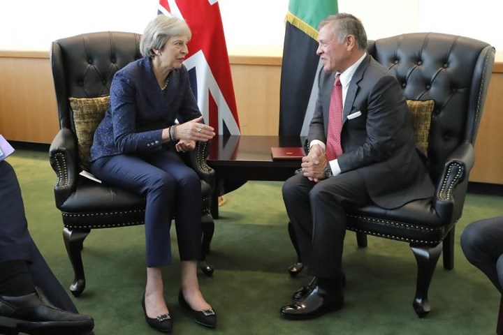 Thủ tướng Anh Theresa May có cuộc gặp song phương với Quốc vương Jordan Abdullah II bin Al Hussein bên lề kỳ họp Đại Hội đồng Liên Hợp Quốc.