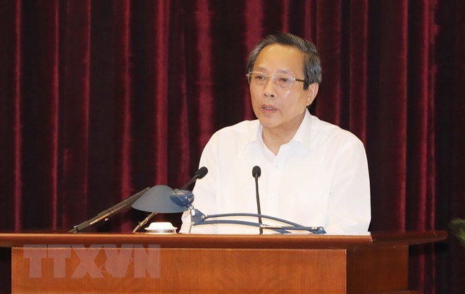 Ông Hoàng Đăng Quang, Ủy viên Trung ương Đảng, Bí thư Tỉnh ủy Quảng Bình phát biểu. (Ảnh: Phương Hoa/TTXVN)