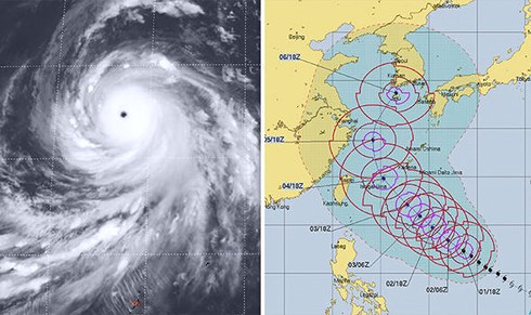  Đường đi dự kiến của Kong-rey. Ảnh: Express/Joint Typhoon Warning Centre